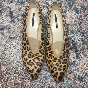 Zara leopard calf hair leather block heels 39 (8)
